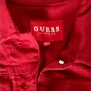 Red denim jacket from Guess